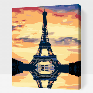 Maľovanie podľa čísiel - Eiffelova veža Veľkosť: 40x50cm, Rám: S vnútorným rámom