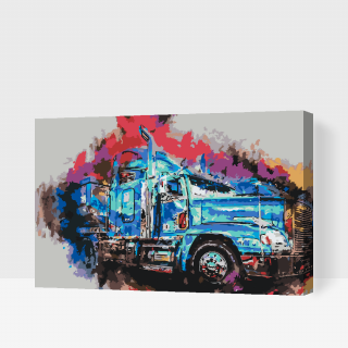 Maľovanie podľa čísiel - Farebný kamión Veľkosť: 80x120cm, Rám: S vnútorným rámom