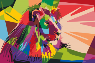 Maľovanie podľa čísiel - Farebný lev2 Veľkosť: 60x80cm, Rám: Bez rámu, iba plátno
