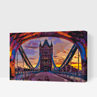 Maľovanie podľa čísiel - Farebný Lodnýnsky most Veľkosť: 40x60cm, Rám: S vnútorným rámom