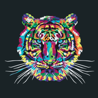Maľovanie podľa čísiel - Farebný tiger Veľkosť: 80x80cm, Rám: Bez rámu, iba plátno