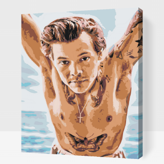 Maľovanie podľa čísiel - Harry Styles 1 Veľkosť: 40x50cm, Rám: S vnútorným rámom
