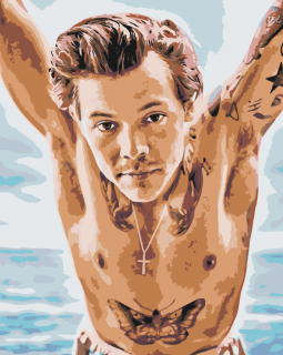 Maľovanie podľa čísiel - Harry Styles 1 Veľkosť: 60x80cm, Rám: Bez rámu, iba plátno