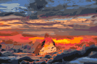 Maľovanie podľa čísiel - Hora pokrytá mrakmi Veľkosť: 40x60cm, Rám: Bez rámu, iba plátno