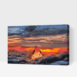 Maľovanie podľa čísiel - Hora pokrytá mrakmi Veľkosť: 40x60cm, Rám: S vnútorným rámom