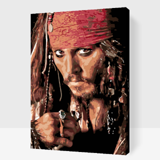 Maľovanie podľa čísiel - Jack Sparrow Veľkosť: 40x60cm, Rám: S vnútorným rámom