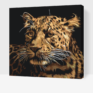 Maľovanie podľa čísiel - Jaguár Veľkosť: 50x50cm, Rám: S vnútorným rámom