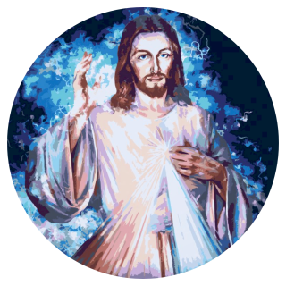 Maľovanie podľa čísiel - Ježiš Kristus Veľkosť: 50x50cm, Rám: Bez rámu, iba plátno