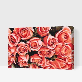 Maľovanie podľa čísiel - Kytica ruží Veľkosť: 40x60cm, Rám: S vnútorným rámom