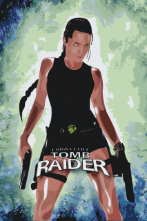 Maľovanie podľa čísiel - Lara Croft - Tomb Raider Veľkosť: 40x60cm, Rám: Bez rámu, iba plátno