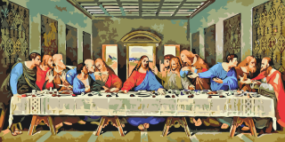 Maľovanie podľa čísiel - Leonardo da Vinci, Posledná večera Veľkosť: 40x80cm, Rám: Bez rámu, iba plátno