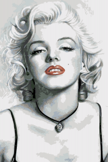 Maľovanie podľa čísiel - Marilyn Monroe červené pery Veľkosť: 40x60cm, Rám: Bez rámu, iba plátno
