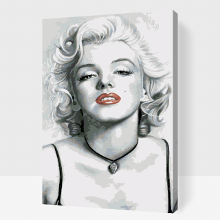 Maľovanie podľa čísiel - Marilyn Monroe červené pery Veľkosť: 40x60cm, Rám: S vnútorným rámom