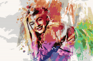 Maľovanie podľa čísiel - Marilyn Monroe vo farbách Veľkosť: 40x60cm, Rám: Bez rámu, iba plátno