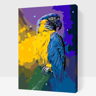 Maľovanie podľa čísiel - Papagáj Veľkosť: 60x80cm, Rám: S vnútorným rámom