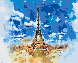 Maľovanie podľa čísiel - Paríž Veľkosť: 40x50cm, Rám: Bez rámu, iba plátno