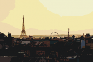 Maľovanie podľa čísiel - Paríž za úsvitu Veľkosť: 40x60cm, Rám: Bez rámu, iba plátno