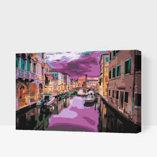 Maľovanie podľa čísiel - Plavba Benátkami Veľkosť: 60x80cm, Rám: S vnútorným rámom