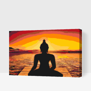 Maľovanie podľa čísiel - Relax, joga, Buddha Veľkosť: 60x80cm, Rám: S vnútorným rámom