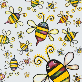 Maľovanie podľa čísiel - Roztomilé včielky Veľkosť: 50x50cm, Rám: Bez rámu, iba plátno