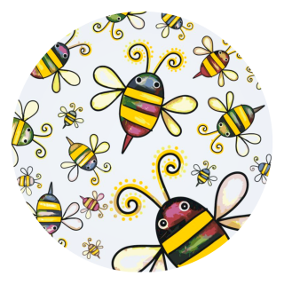 Maľovanie podľa čísiel - Roztomilé včielky Veľkosť: 50x50cm, Rám: S vnútorným rámom