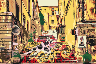Maľovanie podľa čísiel - Sicílske schody Veľkosť: 60x80cm, Rám: Bez rámu, iba plátno