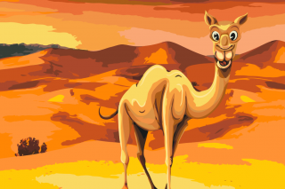 Maľovanie podľa čísiel - Ťava na púšti Veľkosť: 40x60cm, Rám: Bez rámu, iba plátno