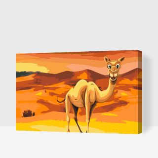 Maľovanie podľa čísiel - Ťava na púšti Veľkosť: 40x60cm, Rám: S vnútorným rámom