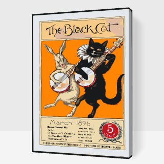Maľovanie podľa čísiel - The Black Cat Veľkosť: 40x60cm, Rám: S vnútorným rámom