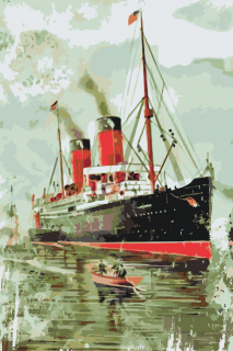 Maľovanie podľa čísiel - Titanic Veľkosť: 40x60cm, Rám: Bez rámu, iba plátno
