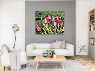 Maľovanie podľa čísiel - Tulipány Veľkosť: 40x50cm, Rám: S vnútorným rámom