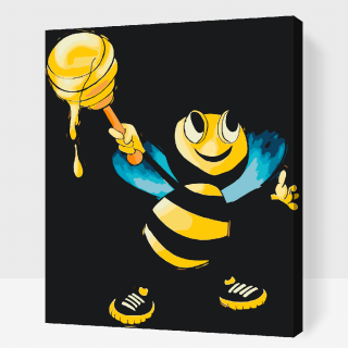 Maľovanie podľa čísiel - Včielka s medom Veľkosť: 40x50cm, Rám: S vnútorným rámom