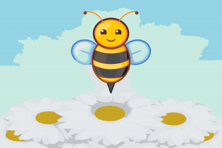 Maľovanie podľa čísiel - Veselá včielka Veľkosť: 40x60cm, Rám: Bez rámu, iba plátno