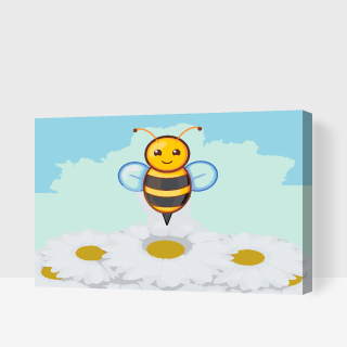 Maľovanie podľa čísiel - Veselá včielka Veľkosť: 40x60cm, Rám: S vnútorným rámom