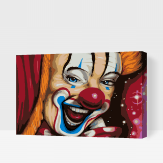 Maľovanie podľa čísiel - Veselý klaun Veľkosť: 80x120cm, Rám: S vnútorným rámom