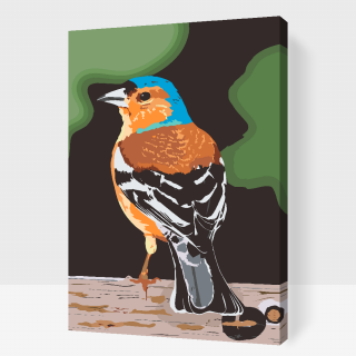 Maľovanie podľa čísiel - Vták na dreve Veľkosť: 40x60cm, Rám: S vnútorným rámom