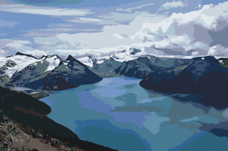 Maľovanie podľa čísiel - Zasnežené hory u jazera Veľkosť: 40x60cm, Rám: Bez rámu, iba plátno