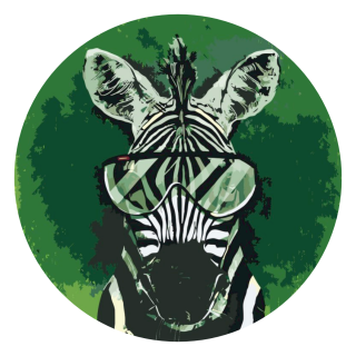 Maľovanie podľa čísiel - Zebra s okuliarmi Veľkosť: 80x80cm, Rám: S vnútorným rámom