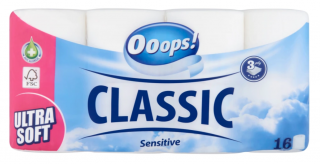 Ooops! Classic Sensitive toaletný papier 3vrst. 16ks
