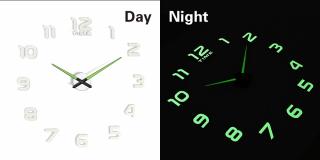 Dizajnové 3D nalepovacie hodiny fluorescenčný 50 - 60 cm, KX7442