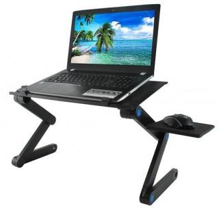 ISO 6224 Flexibilný stolík na notebook s chladením - čierny
