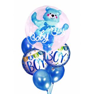 KIK KX5949 Sada nafukovacích balónikov BABY BOY 6 ks - modrá
