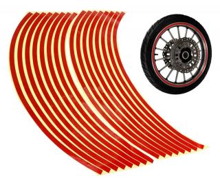 Reflexné pásky na kolesá - červené, AG555B