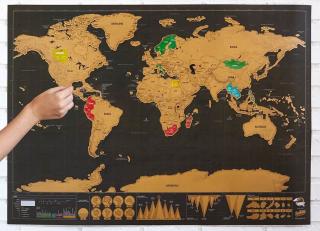Stieracie mapa sveta deluxe - čierna