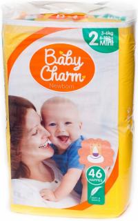 Baby Charm Super Dry Flex vel.2 Mini, 3-6kg, 46ks