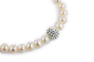 Nadčasový strieborný perlový náhrdelník Dĺžka: 40-45cm