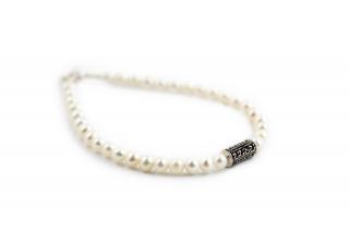 Nadčasový strieborný perlový náramok Dĺžka: 17,50cm