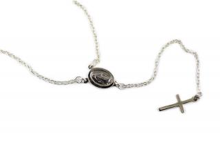 Strieborný ruženec - náhrdelník Dĺžka: 62,5cm