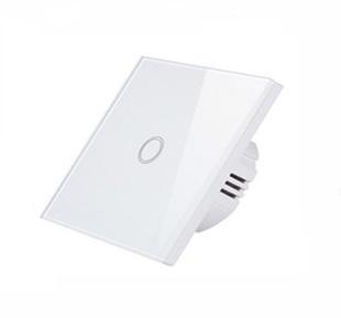 Sklenený LED dotykový spínač č.1 biely