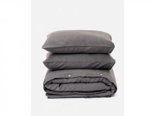 Ľanové obliečky sada (3ks) Charcoal gray Veľkosť: 135x200,50x70cm